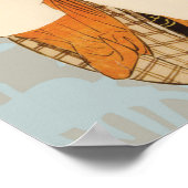 伝統的な日本のかんざしを付けた芸者 ポスター (角)