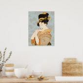 伝統的な日本のかんざしを付けた芸者 ポスター (キッチン)