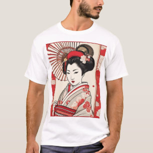 伝統的な日本のパターン - エレガントなジオメ Tシャツ