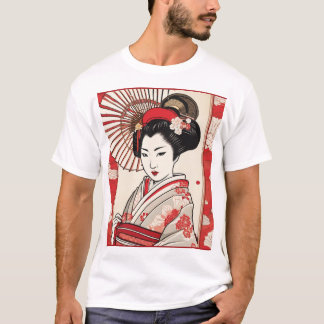 伝統的な日本のパターン デザイン - エレガントなジオメ Tシャツ