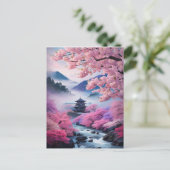 伝統的な日本の風景＊春 ポストカード (スタンド正面)