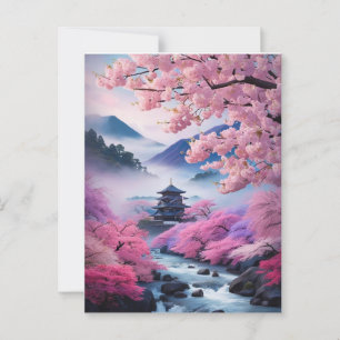 伝統的な日本の風景＊春 ポストカード