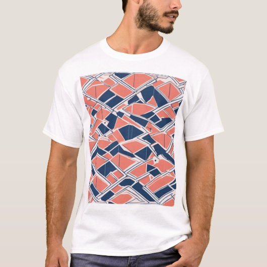 伝統的な日本柄デザイン0029 - 本物 Tシャツ (正面)