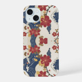 伝統的な日本着物柄 iPhone 15ケース (裏面)