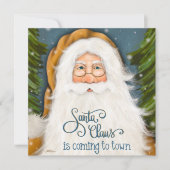 伝統的な旧世界のサンタ クリスマス ホリデー カード (正面)
