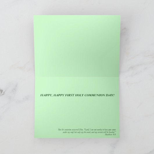 伝統的な最初聖餐式の挨拶状 カード (内部)