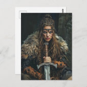 伝統的な服装のバイキング女性 ポストカード (正面/裏面)