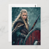 伝統的な服装のバイキング女性 ポストカード (正面/裏面)