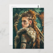 伝統的な服装のバイキング女性 ポストカード (正面/裏面)