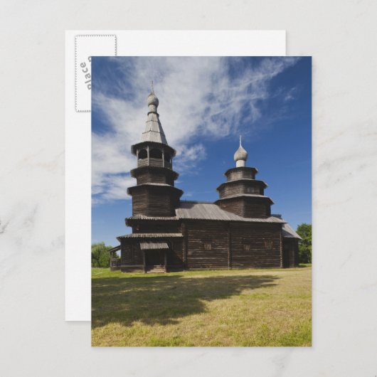 伝統的な木製ロシアの正教会 ポストカード (正面/裏面)