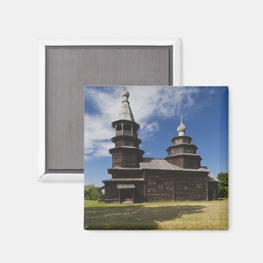 伝統的な木製ロシアの正教会 マグネット (正面/裏面)