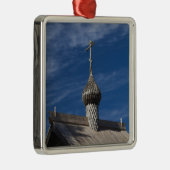 伝統的な木製ロシアの正教会 メタルオーナメント (右)