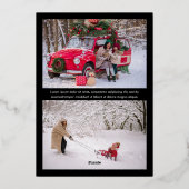 伝統的な松とヒイラギ ブラック 箔シーズンカード (裏面)