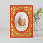 伝統的な松とヒイラギ 箔シーズンカード (立ち正面)