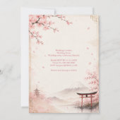 伝統的な桜の結婚式 富士山のエレガンス 招待状 (裏面)