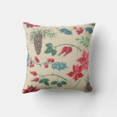 伝統的な植物のクリスマス(ベージュ) クッション (裏面)