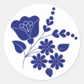 伝統的な民俗模様のステッカー ラウンドシール (正面)