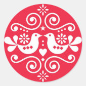 伝統的な民俗模様ステッカー ラウンドシール (正面)