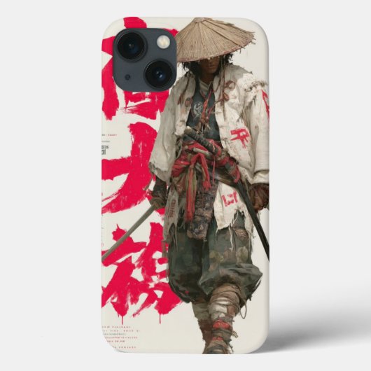 伝統的な水墨画の侍アートケース Case-Mate iPhoneケース (裏面)