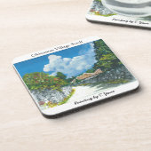 伝統的な沖縄の村の絵画のコースター コースター (左側)