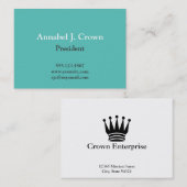 伝統的な特大無地のなティール（緑がかった色）の会社のロゴ 名刺 (正面/裏面)