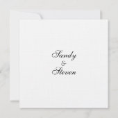 伝統的な白い結婚式の招待状 招待状 (裏面)