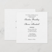 伝統的な白い結婚式の招待状 招待状 (正面/裏面)