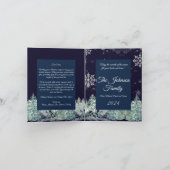 伝統的な素朴なネイビーブルーのクリスマスおめでとう シーズンカード (内部)