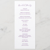 伝統的な紫のエレガントな結婚式 プログラム (裏面)