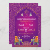 伝統的な結婚式の招待状 案内状 (正面/裏面)