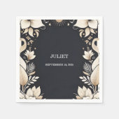 伝統的な結婚誓約更新式のブライズシャワーパーティー スタンダードカクテルナプキン (正面)