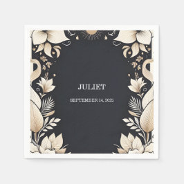 伝統的な結婚誓約更新式のブライズシャワー スタンダードカクテルナプキン