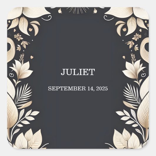 伝統的な結婚誓約更新式 ブライズシャワー スクエアシール (正面)