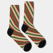 伝統的な色のクリスマスの縞模様 ソックス (右)