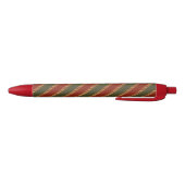 伝統的な色のクリスマスの縞模様 黒ボールペン (ボトム)