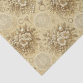 伝統的な花柄のパールとレースのウェディング 薄葉紙 (詳細)