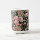 伝統的な花柄ファブリックの写真 コーヒーマグカップ (中央)