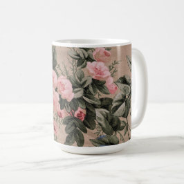 伝統的な花柄ファブリックの写真 コーヒーマグカップ