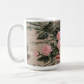 伝統的な花柄ファブリックの写真 コーヒーマグカップ (左)