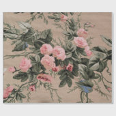 伝統的な花柄ファブリックの写真 ラッピングペーパー (フラット)
