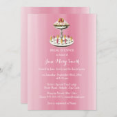 伝統的な英国風のハイブランチ用の古風なケーキ 招待状 (正面/裏面)