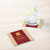 伝統的な華人ウェディング ペラナカン スクエアペーパーコースター (インサイチュ)