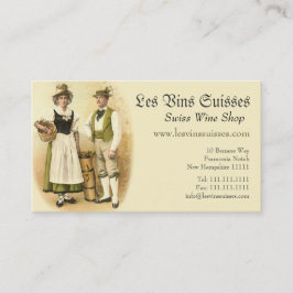 伝統的な衣裳のスイスのワインの栽培者 名刺