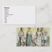 伝統的な衣裳、メキシコのMichoacanのインディアン( 名刺 (正面/裏面)