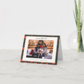 伝統的な赤いポインセチアの写真のクリスマスカード シーズンカード (正面)