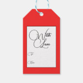 伝統的な赤い愛のギフトタグ ギフトタグ (正面)