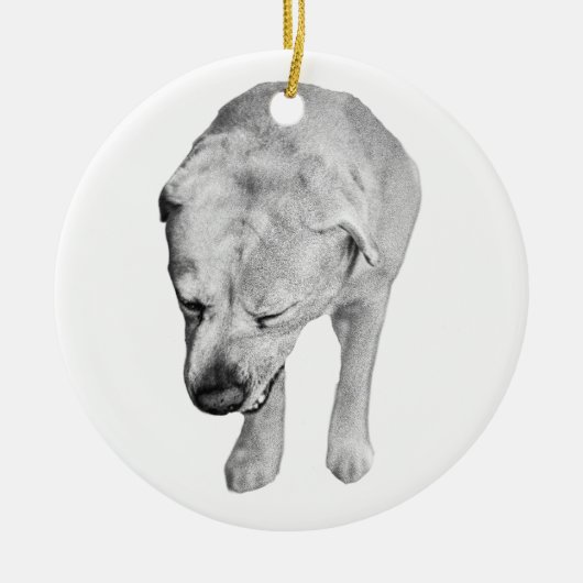 伝統的な陰影、ラブラドール記念品 セラミックオーナメント (正面)