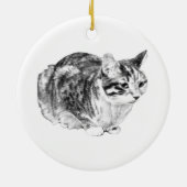 伝統的な陰影、見つめるタビー セラミックオーナメント (裏面)