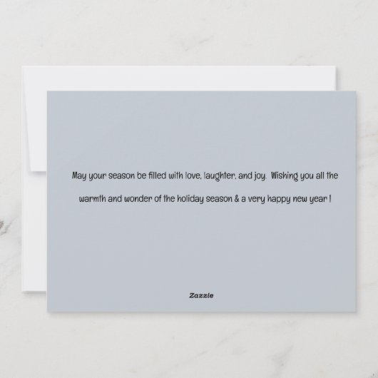 伝統的な雪の降る冬の休日クリスマス シーズンカード (裏面)