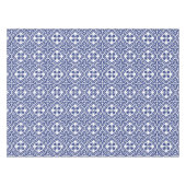 伝統的な青と白のスペインのAzulejo テーブルクロス (正面(横))
